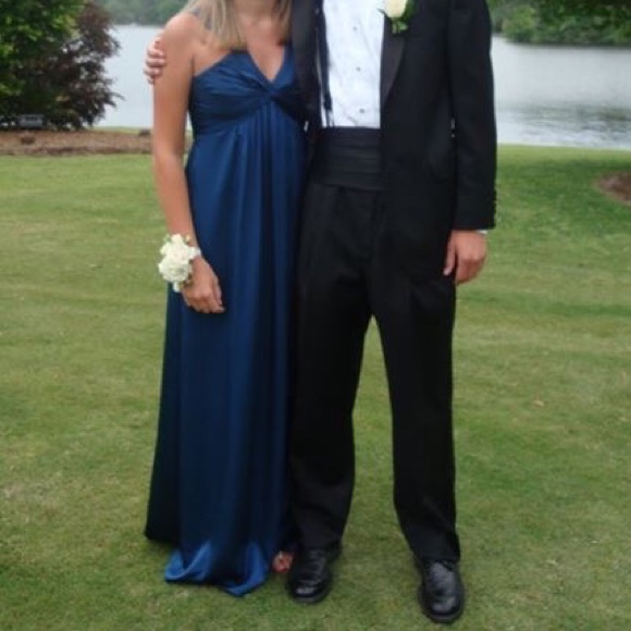 BCBG V-Neck Silk Formal Gown - Picture 5 of 8